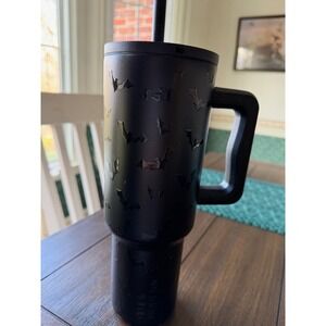 Simple Modern 40oz Trek Tumbler Matte Black Embossed Bats Halloween Travel Mug
